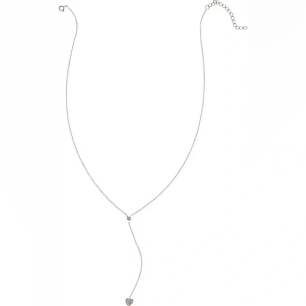Adornia Rhodium Plated Star & Heart Y-Necklace NWT